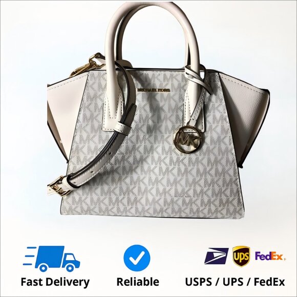 Michael Kors Handbags - MICHAEL KORS AVRIL Light Cream SATCHEL BAG 【sold as it is】